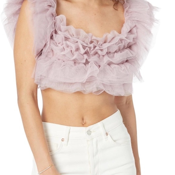 Free People Mauve Ruffled Top - Picture 2 of 7